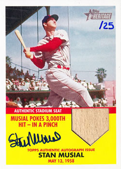 2007 Topps Heritage - Flashbacks Seat Relics Autographs #FAR-SM Stan Musial Front
